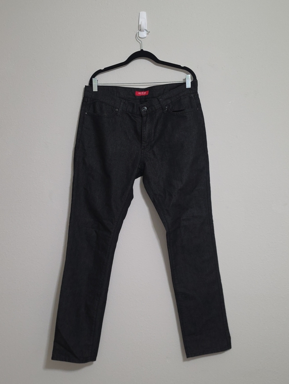 Black Men's Guess Jeans Classic Straight Fit 34 x 32 Zipper Pockets